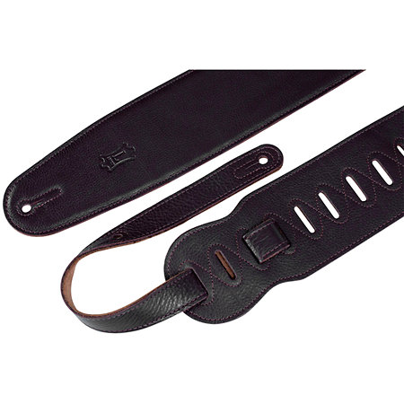 Levy s M4GF-DBR Sangle pour basse Cuir rembourée dos daim 9 cm Dark Brown