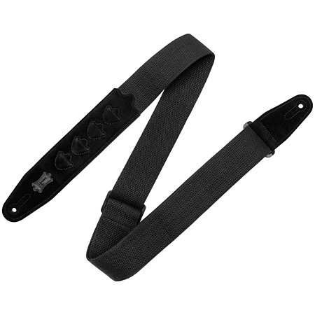 Levy s MC2PH-BLK Sangle en coton avec 4 portes médiators 5 cm Black