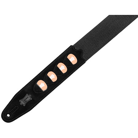 MC2PH-BLK Sangle en coton avec 4 portes médiators 5 cm Black Levy s