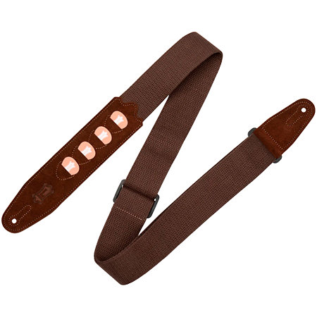 Levy s MC2PH-BRN Sangle en coton avec 4 portes médiators 5 cm Brown