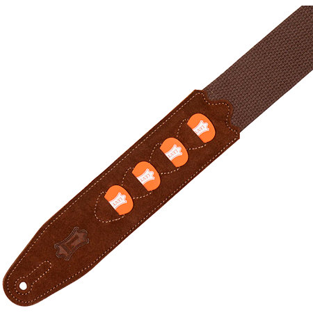 MC2PH-BRN Sangle en coton avec 4 portes médiators 5 cm Brown Levy s