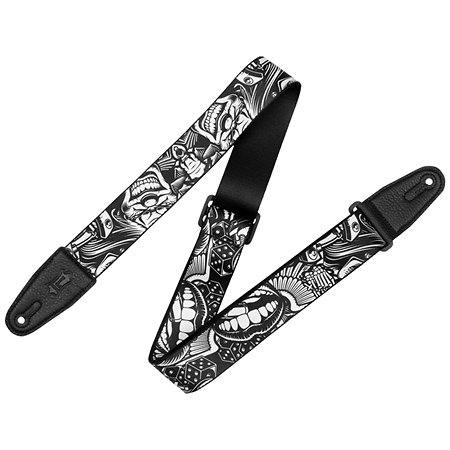 Levy s MP2TAT-001 Sangle en Polyester 5 cm Design 001 Black and White Clowns
