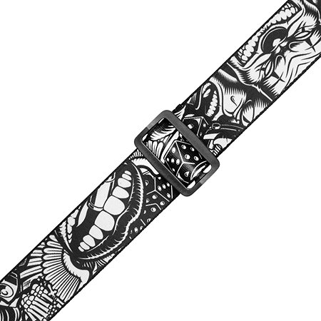 MP2TAT-001 Sangle en Polyester 5 cm Design 001 Black and White Clowns Levy s