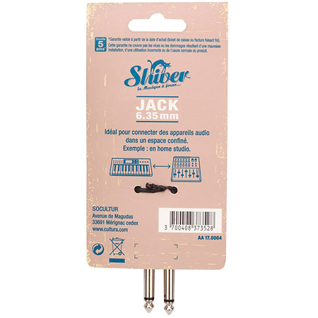 Câble Jack 6,35mm 50cm Shiver