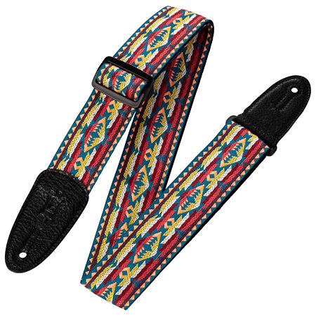 Levy s M8HT-22 Hootenanny Guitar strap 5 cm Design 022 Yellow and Red Western