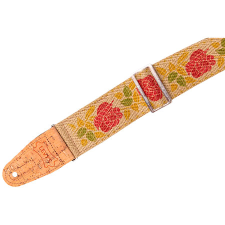 Levy s MH8P-009 Sangle Vegan 5 cm Design 009 Rose Motif Pink and Red