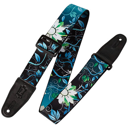Levy s MPD2-038 Sangle en Polyester 5 cm Design 038 Blue Flower