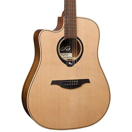 HV10-L-DCE HyVibe 10 Dreadnought Cutaway Electro Lefty + Housse LAG