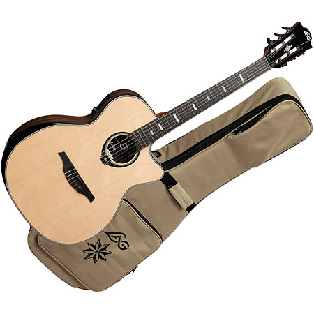 LAG HV50-N-ACE HyVibe 50 Nylon Auditorium Cutaway Electro + Housse