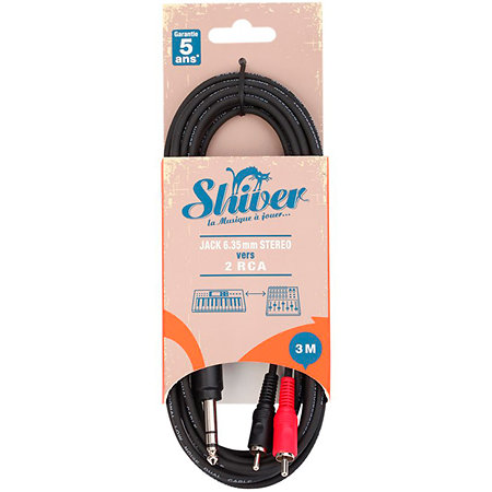 Shiver Câble 1 Jack / 2 RCA 3m