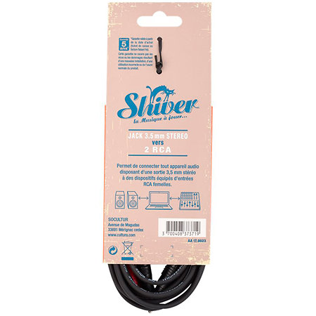 Câble Mini-Jack / 2 RCA 3m Shiver