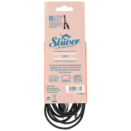 Câble Mini-Jack / 2 Jack 3m Shiver