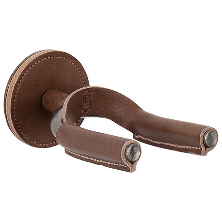 Levy s LVY-FGHNGR-SMBN Stand mural en fer forgé smoke avec protections en cuir Brown