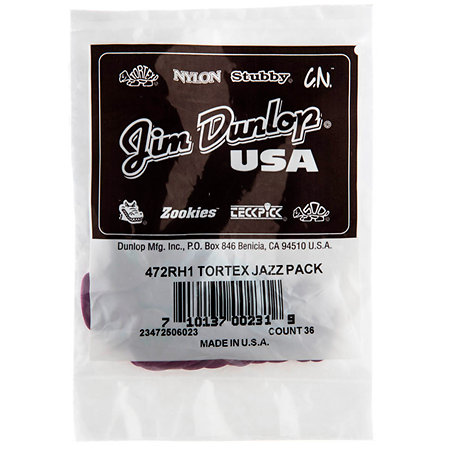 472RH1 Tortex Jazz I Purple Heavy Sachet de 36 Dunlop