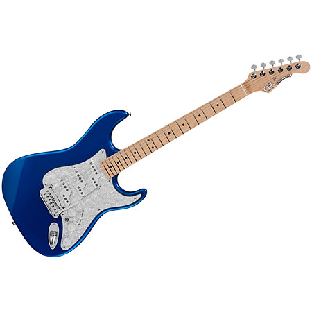G&L Fullerton Deluxe Comanche Midnight Blue Metallic Touche Érable