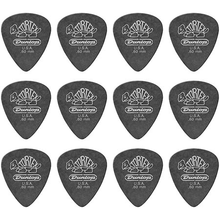 Dunlop 488P60 Tortex Pitch Black 0,60 mm Sachet de 12