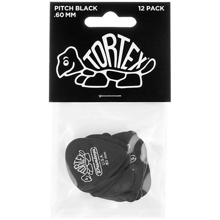 488P60 Tortex Pitch Black 0,60 mm Sachet de 12 Dunlop