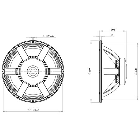18PS76 4 Ohm B&C Speakers