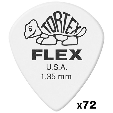 Dunlop 466R135 Tortex Flex Jazz III XL 1,35 mm Sachet de 72