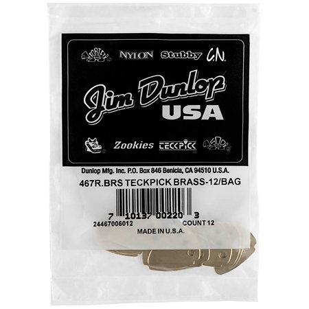 467RBRS Teckpick Standard Brass Sachet de 12 Dunlop
