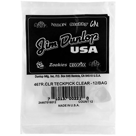 467RCLR Teckpick Standard Clear Sachet de 12 Dunlop
