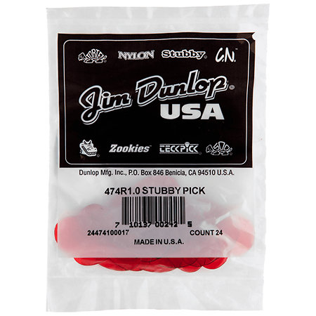 474R1 Stubby Jazz 1,00 mm Sachet de 24 Dunlop