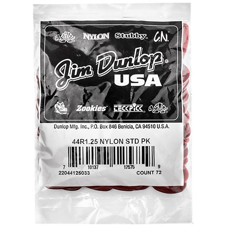 44R125 Nylon Standard 1,25 mm Sachet de 72 Dunlop
