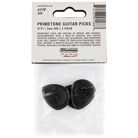 477P305 Primestone Classic Sharp Tip 3,00 mm Sachet de 3 Dunlop