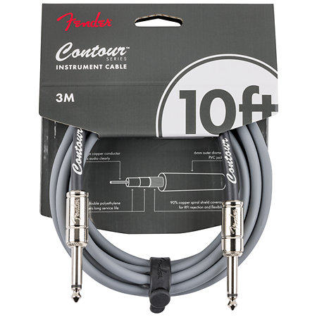 Contour Series Instrument Cable, 3m, Inca Silver Fender