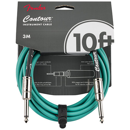 Contour Series Instrument Cable, 3m, Sherwood Green Fender