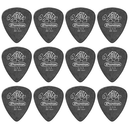 488P88 Tortex Pitch Black 0,88 mm Sachet de 12 Dunlop