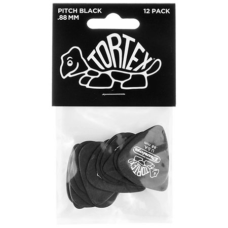 488P88 Tortex Pitch Black 0,88 mm Sachet de 12 Dunlop