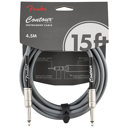 Fender Contour Series Instrument Cable, 4,5m, Inca Silver