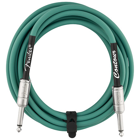 Fender Contour Series Instrument Cable, 4,5m, Sherwood Green
