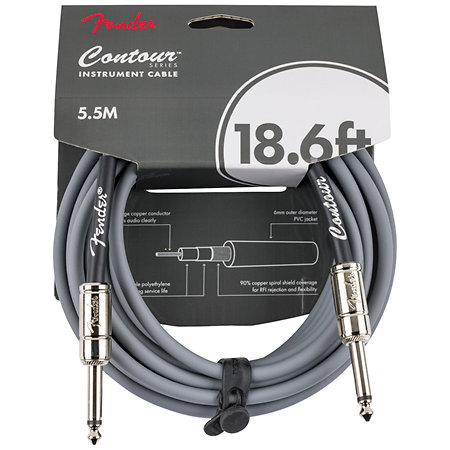 Fender Contour Series Instrument Cable, 5,5m, Inca Silver