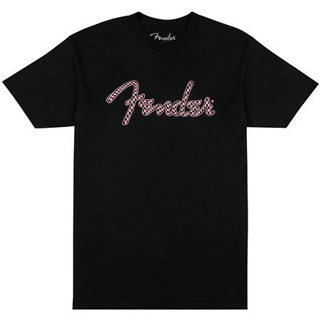 Fender Pink Checker Logo T-Shirt S