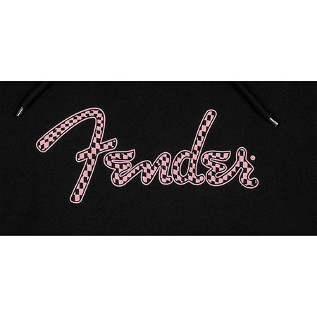 Pink Checker Logo Hoodie L Fender