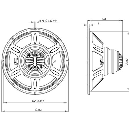 12CLX64 8 Ohm B&C Speakers