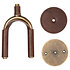 LVY-FGHNGR-BRBN Support mural pour guitare en fer forgé laiton avec protections en cuir Brown Levy s