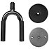 LVY-FGHNGR-SMBK Stand mural en fer forgé smoke avec protections en cuir Black Levy s