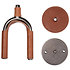 LVY-FGHNGR-SMTN Stand mural en fer forgé smoke avec protections en cuir Tan Levy s