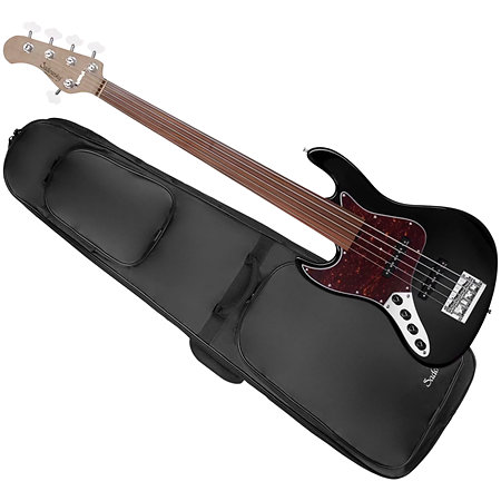 Sadowsky MetroExpress Vintage JJ Black Pearl Fretless 5 Cordes Palissandre Gaucher