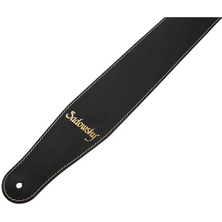 Bass Strap MetroLine en cuir logo doré Black Sadowsky