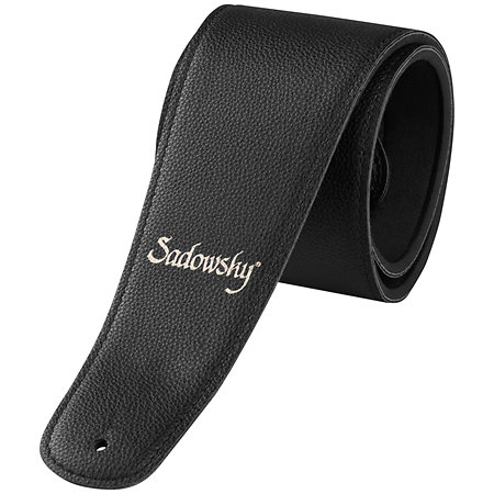 Sadowsky Bass Strap en cuir synthétique dos néoprène logo doré Black