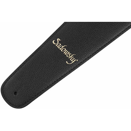 Bass Strap en cuir synthétique dos néoprène logo doré Black Sadowsky