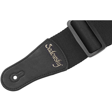 Bass Strap en nylon logo doré Black Sadowsky