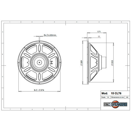 15CL76 4 Ohm B&C Speakers
