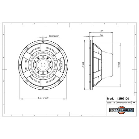 12 BG 100 8 Ohms B&C Speakers