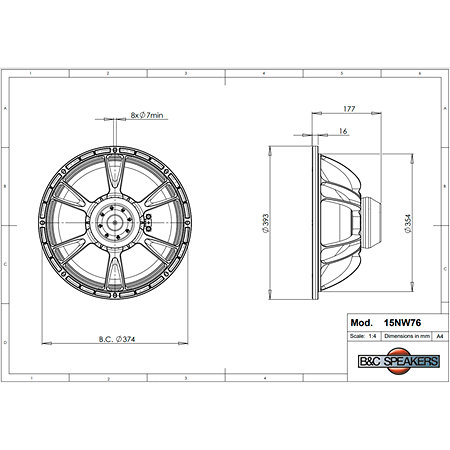 15NW76 4 Ohm B&C Speakers