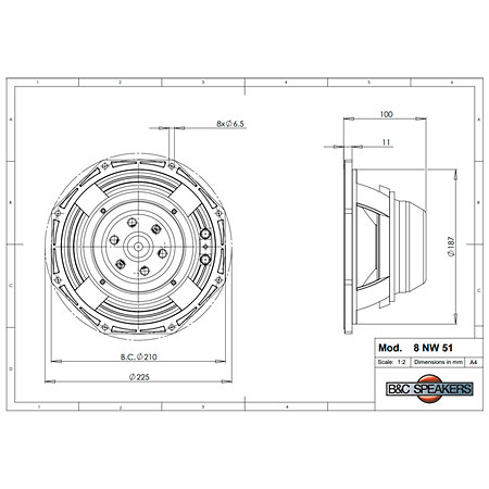 8NW51 16 Ohm B&C Speakers